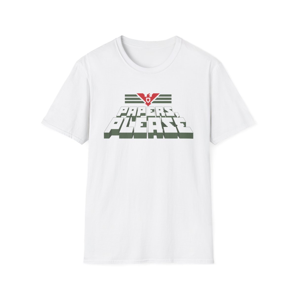Papers Please T-Shirt | Retro Immigration Inspector Logo | Papers, Please Video Game Merch - Official T-Shirts merchandise