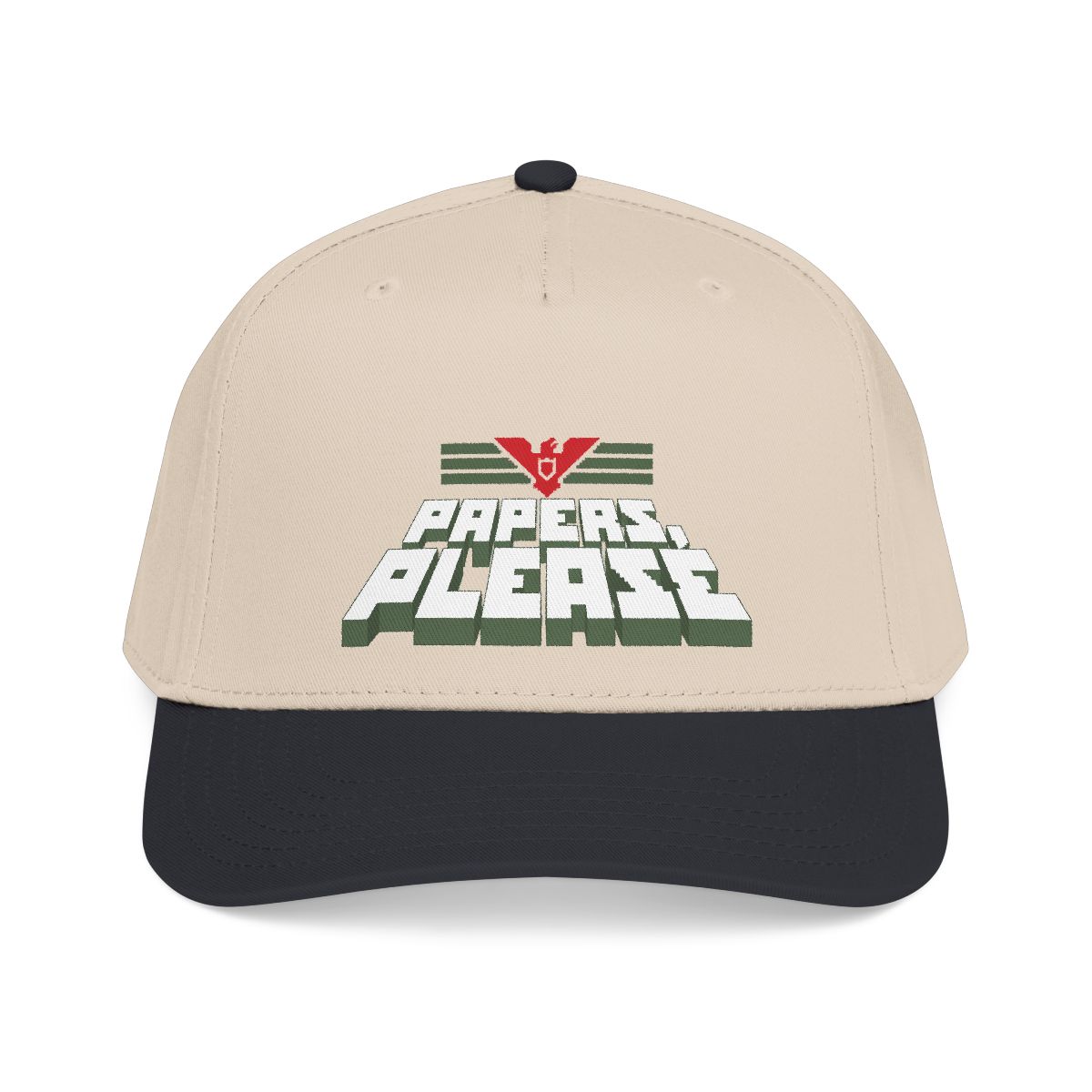 Paper Please Video Game Graphic Baseball Cap | Papers, Please Video Game Merch - alternate angle 2, merchandise
